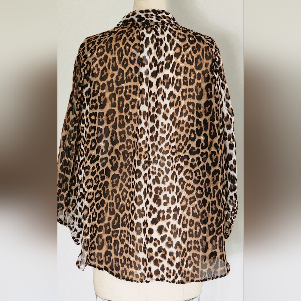 H&M Leopard Print Blouse in Brown and Black - Picture 7 of 11